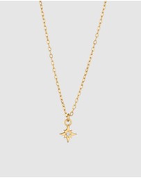 Elli Jewelry - Necklace Crystal Star 925 Sterling Silver Gold-Plated