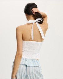 Cotton On - Luxe Linen Halter Top