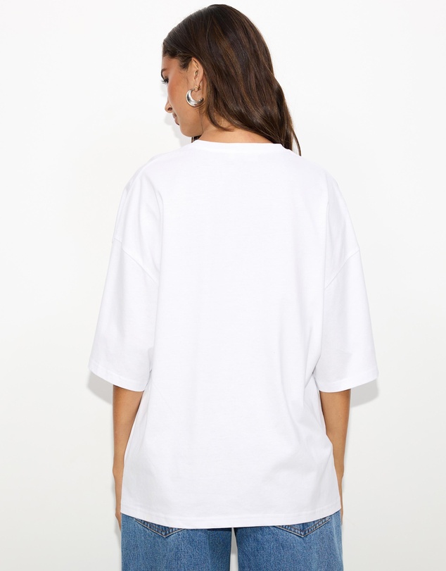 Dazie - Cherry Bow Oversized Graphic Tee