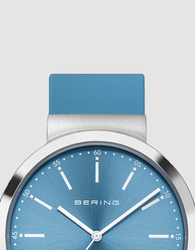 Bering - Bering Gents 41mm Acrtic Blue Dial Arctic Blue Silicon Strap Watch