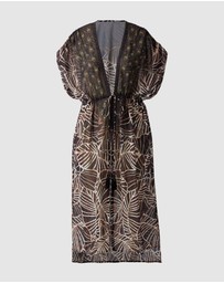 Miraclesuit Swimwear  - Let's Be Fronds Sheer Beach Cover Up Kimono