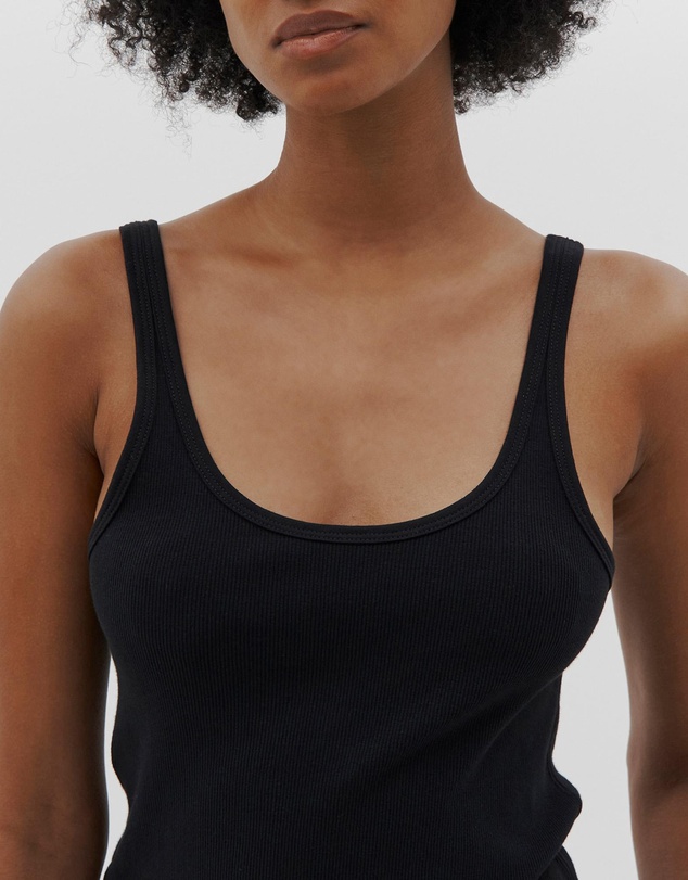 Bassike - slim scoop rib tank