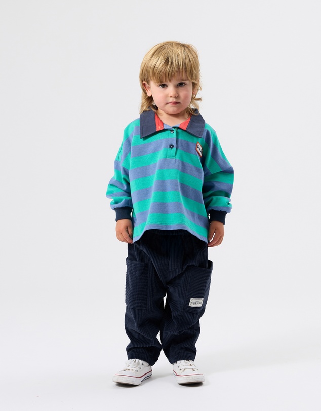 Goldie + Ace - Rugby Stripe Terry Sweat Top - Babies-Kids