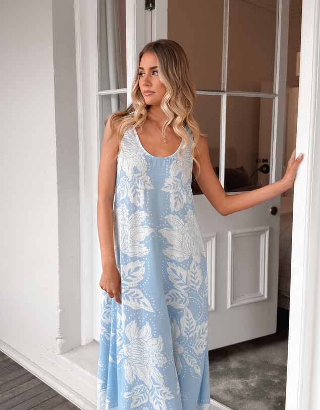 Esther & Co - Noerelle Dress - Blue Floral