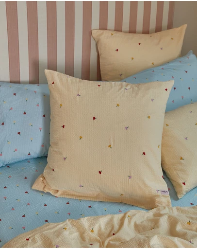 Mosey Me - Forget Me Not Embroidered Euro Pillowcase Set