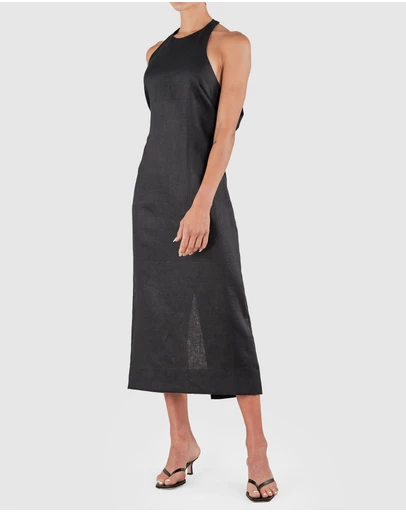 Amelius - Santa Cruz Linen Halterneck Dress