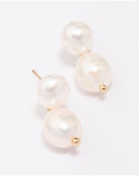 Lovisa - Gold Plated Freshwater Pearl Drop Earrings