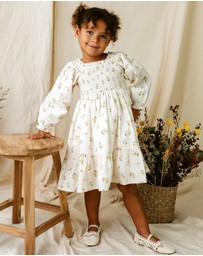Designer Kidz - Golden Cherry Tiered Dress