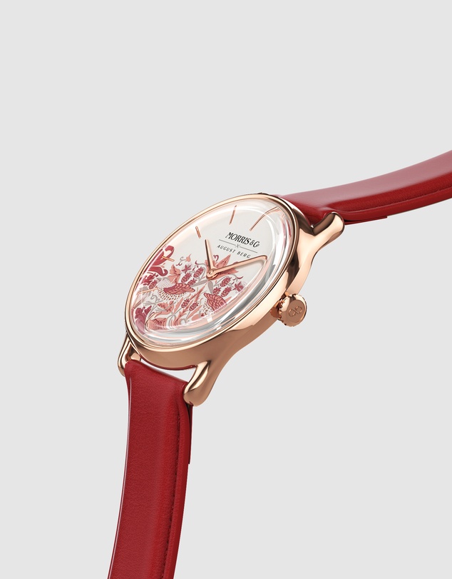 August Berg - Morris & Co 30mm Rouge Strawberry Thief Watch