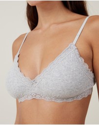 Cotton On Body - Cotton Lace Triangle Padded Bralette
