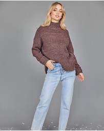 Esther & Co - Chesterfield Jumper - Chocolate