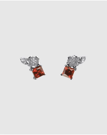 Karen Walker - Rock Garden Studs with Garnet
