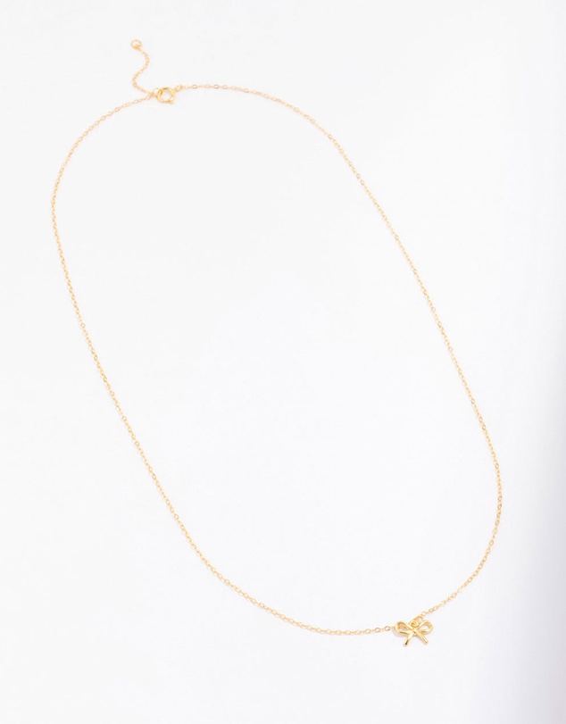 Lovisa - Gold Plated Sterling Silver Bow Pendant Necklace