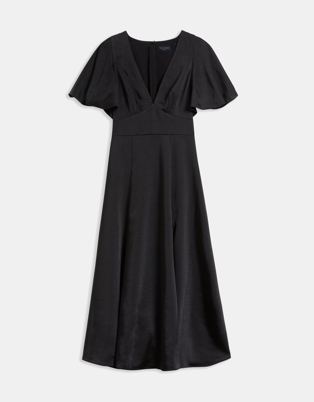 Ted Baker - Immie Satin Midi Dress With Cape Sleeve