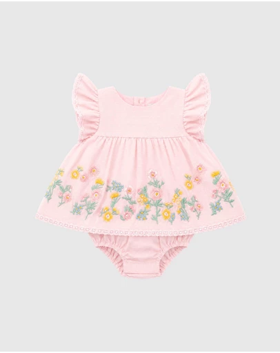 Bebe by Minihaha - Pia Emb. Overlay Bodysuit - Babies