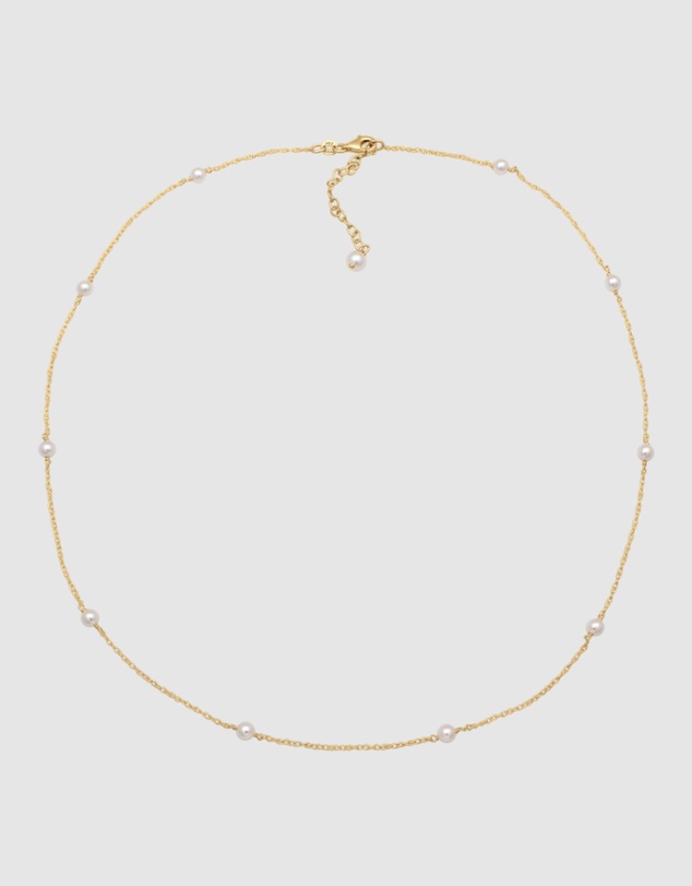 Elli Jewelry - Necklace Pearl Minimalist 925 Sterling Silver Gold-Plated