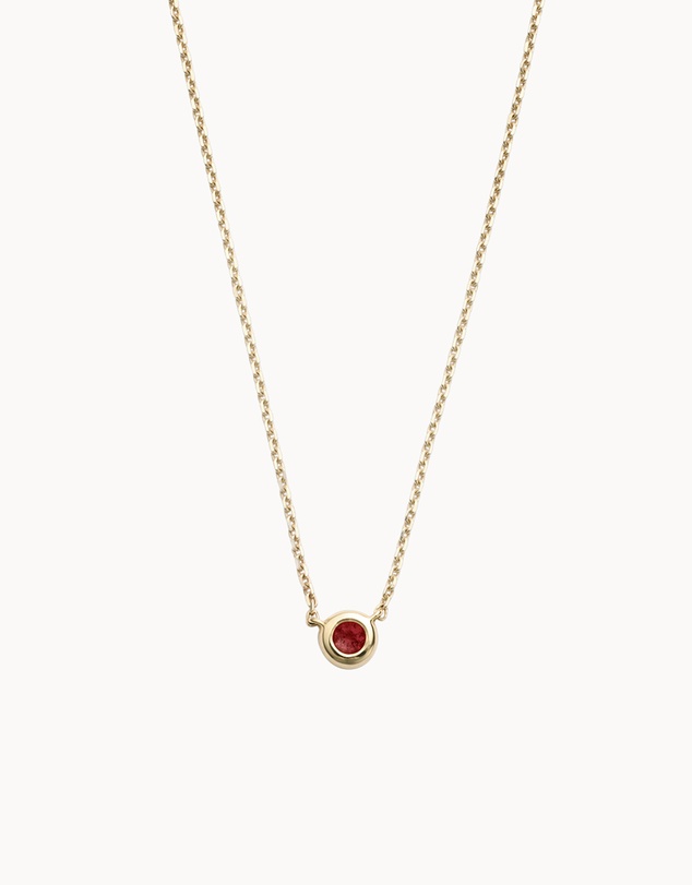 Kirstin Ash - Petite Birthstone Necklace January Garnet