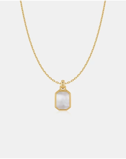 Ania Haie - Ania Haie Gold Square Mother-of-Pearl Necklace
