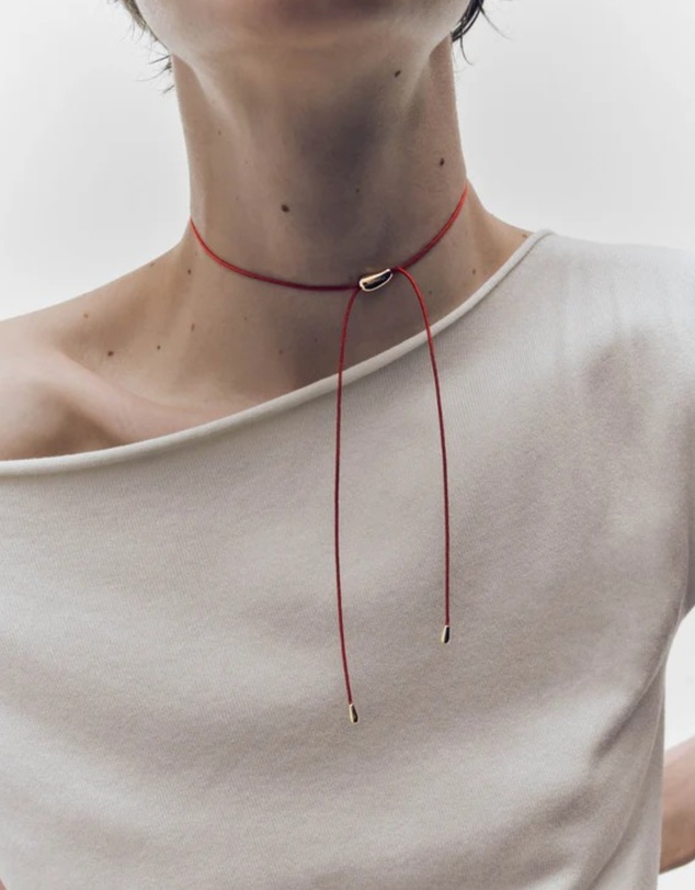 PDPAOLA - Rodeo Red Cord Necklace Gold