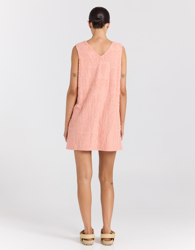 Poolside Paradiso - Mai Tai V Tunic Towelling Dress - Blush