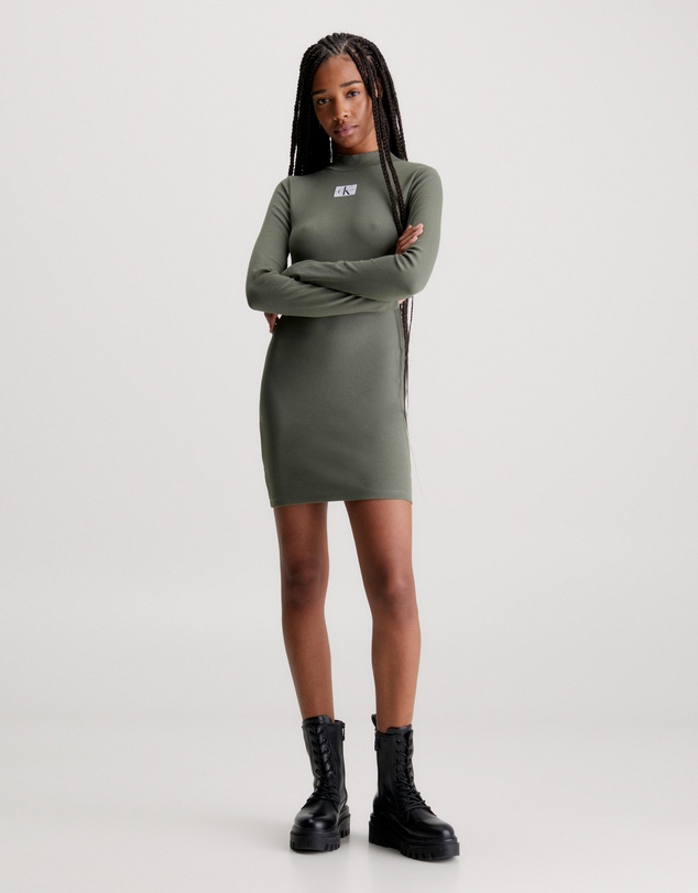 Calvin Klein Jeans - Slim Ribbed Long Sleeve Dress