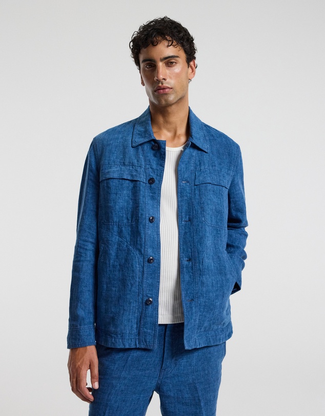 Calibre - Washed Linen Shirt Jacket Indigo