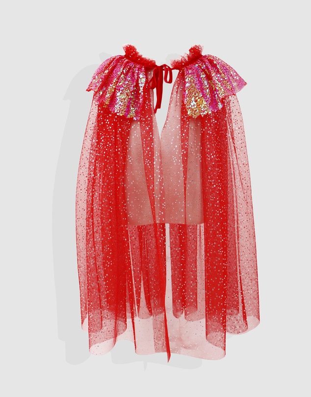 Pink Poppy - Twinkling Sequin Trim Cape