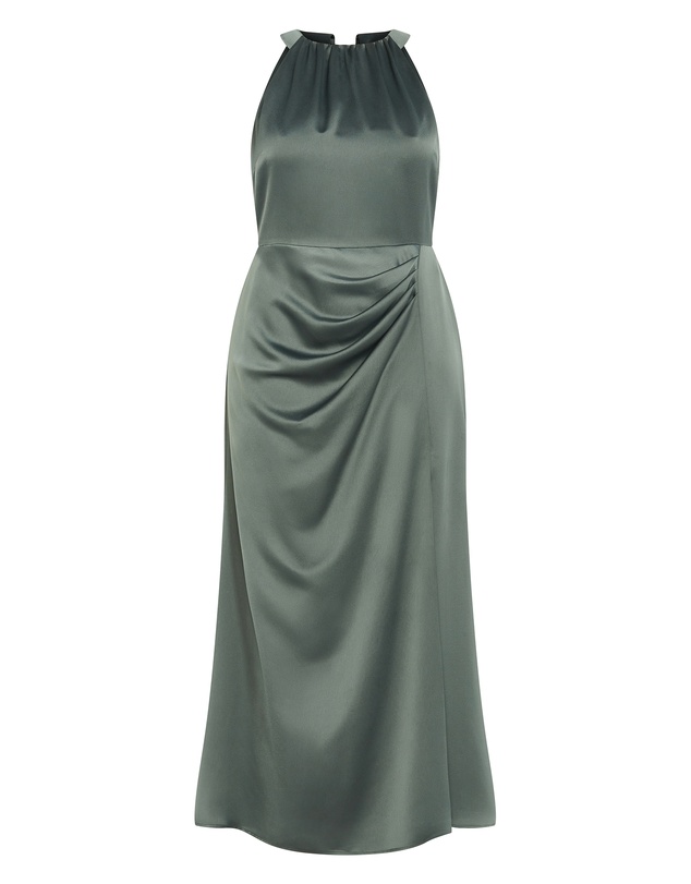 City Chic - Plus size Celina Halter Maxi Dress - sage
