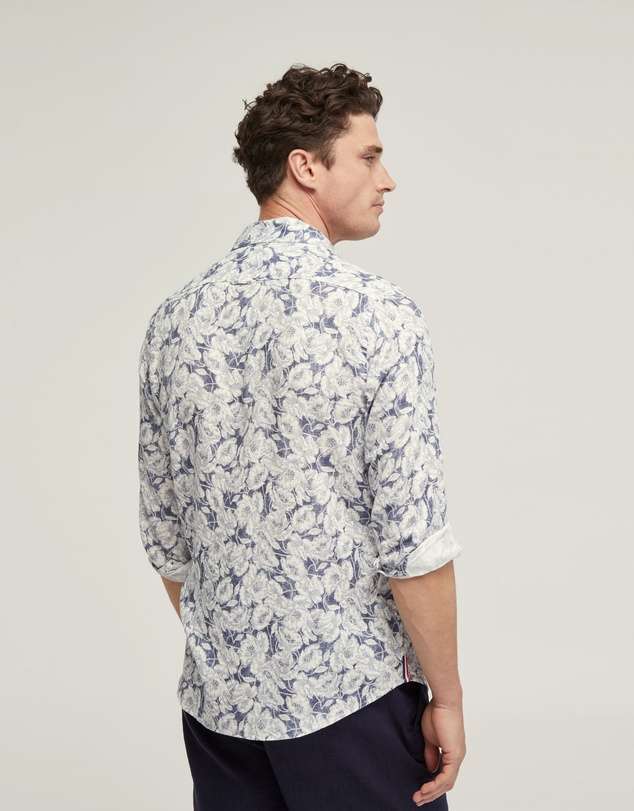 Oxford - Holloway Linen Blend Printed Shirt