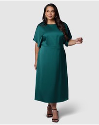 Pink Dusk by Curve Project - Lust Unleashed Satin Midi Dress