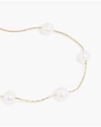 Lovisa - Gold Plated Freshwater Pearl Station Toggle Bracelet