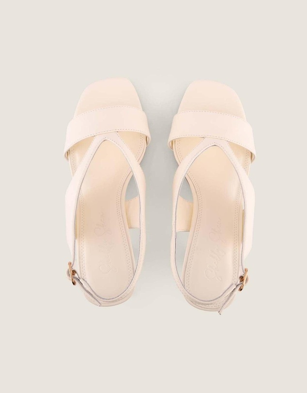 Shelly Shen - BRONTE HIGH SANDALS WHITE LEATHER