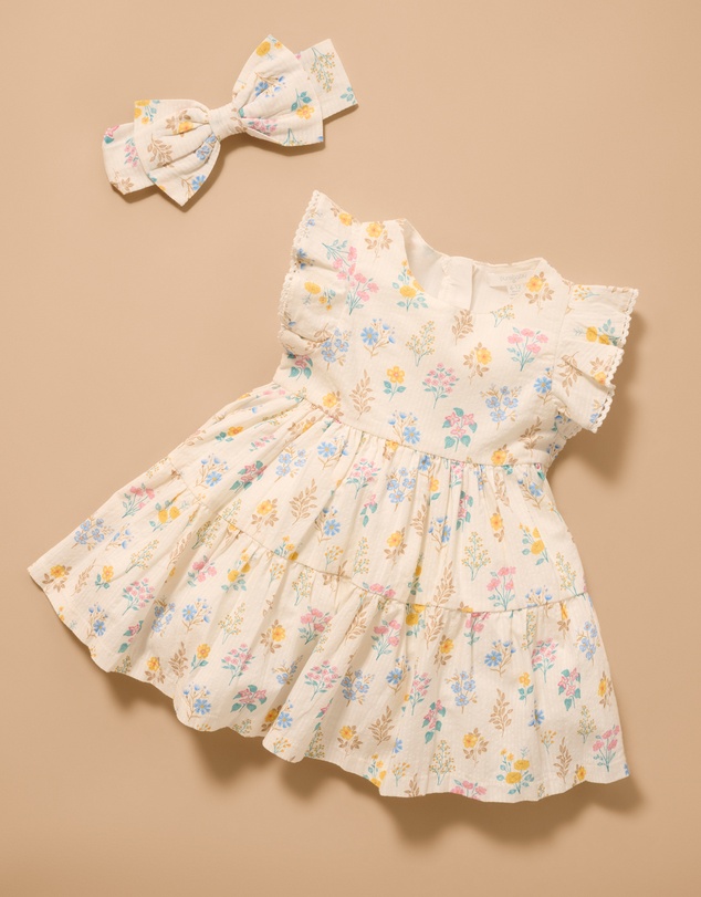 Purebaby - Gathered Dress-Kids-Babies