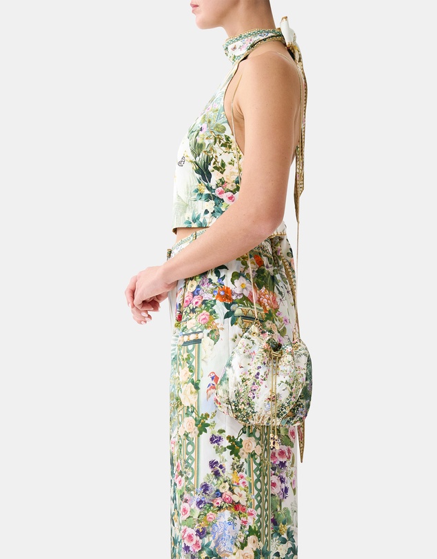 Camilla - Drawstring Pouch Bag With Chain Strap