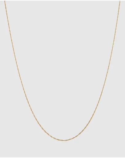 Kuzzoi - ICONIC EXCLUSIVE - Twisted Helix Chain Necklace in Gold-Plated 925 Sterling Silver