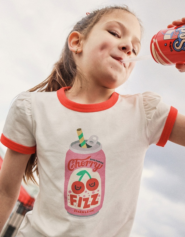 Rock Your Kid - Billie Ringer Tee in Strawberry Soda