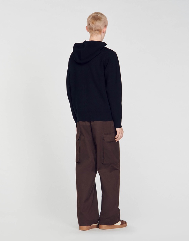 Sandro - HOME PATCH EN CUIR SWEAT CARDIGAN