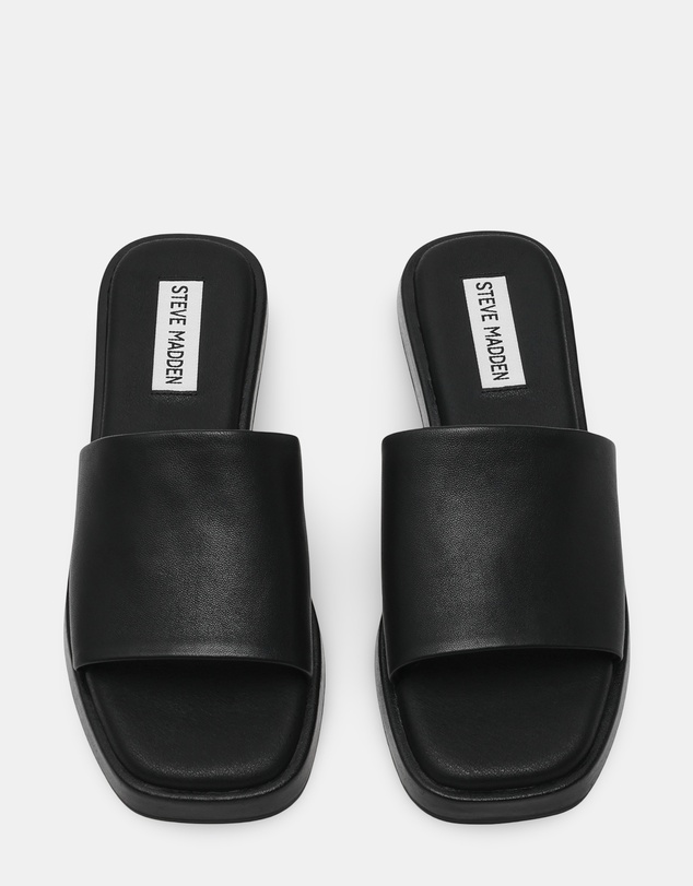 Steve Madden - Holmes Black Leather Sandals