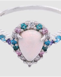 Georgini - GEORGINI WISTERIA CREATED OPAL FLORIBUNDA RING SILVER