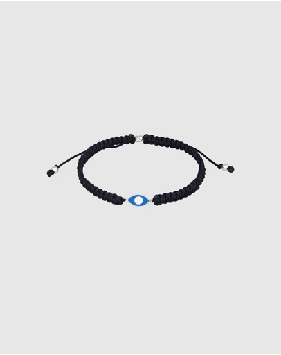 Kuzzoi - ICONIC EXCLUSIVE - Knotted Nylon Bracelet with Evil Eye