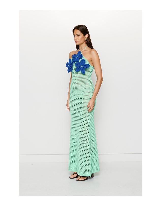The Wolf Gang - La Monada Knit Maxi Dress - Aquamarine