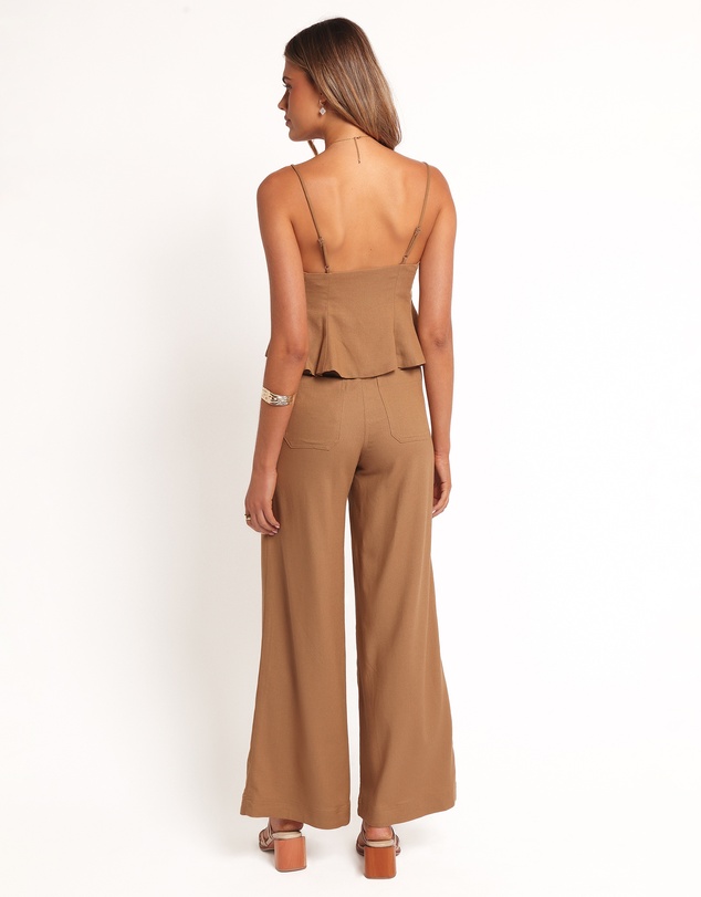 Petal & Pup - Zuva Tie Waist Pant - Golden Palm