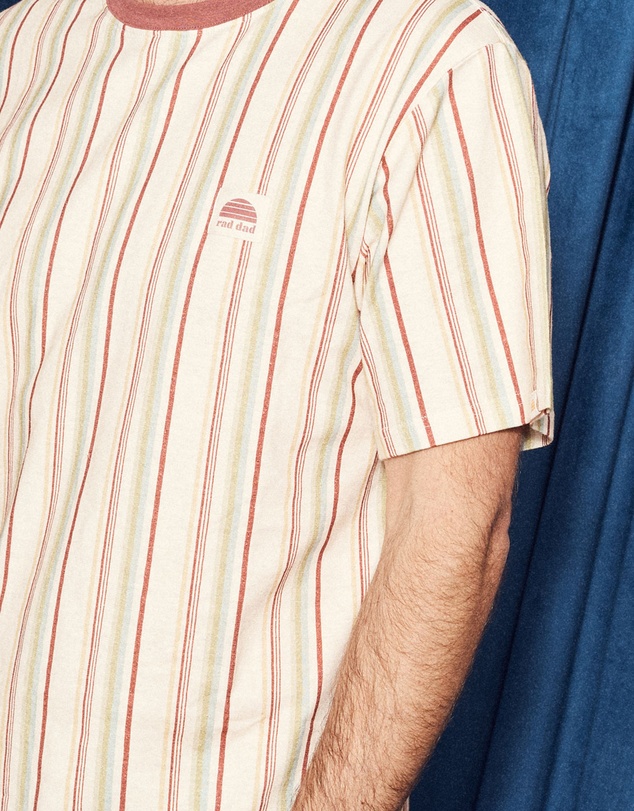 Banabae - Rad Dad Vertical Stripe Hemp Tee - Craisin