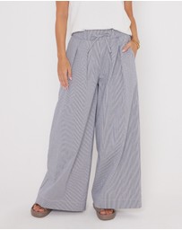ALEXANDRA - Teri Pants Navy Stripe