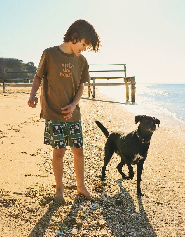 Skwosh - Dog House Kids Slang Tee in Brown