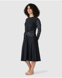 Modest Mermaid - Classic Dot tie front dress SPF50+