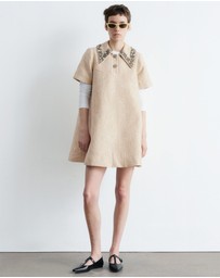 & Other Stories - Short-Sleeve Jacquard Mini Dress