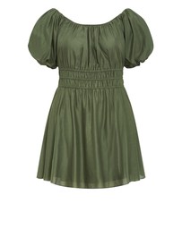 City Chic - Plus Size Lilli Mini Dress - olive