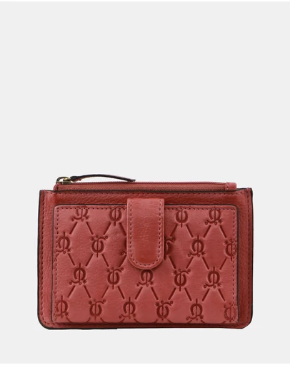 Pierre Cardin - Pierre Cardin Leather Pattern Embossed Pattern Zip Purse Wallet