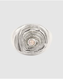 Haze & Glory - ICONIC EXCLUSIVE - Ring Swirly Dome Moonstone - Silver